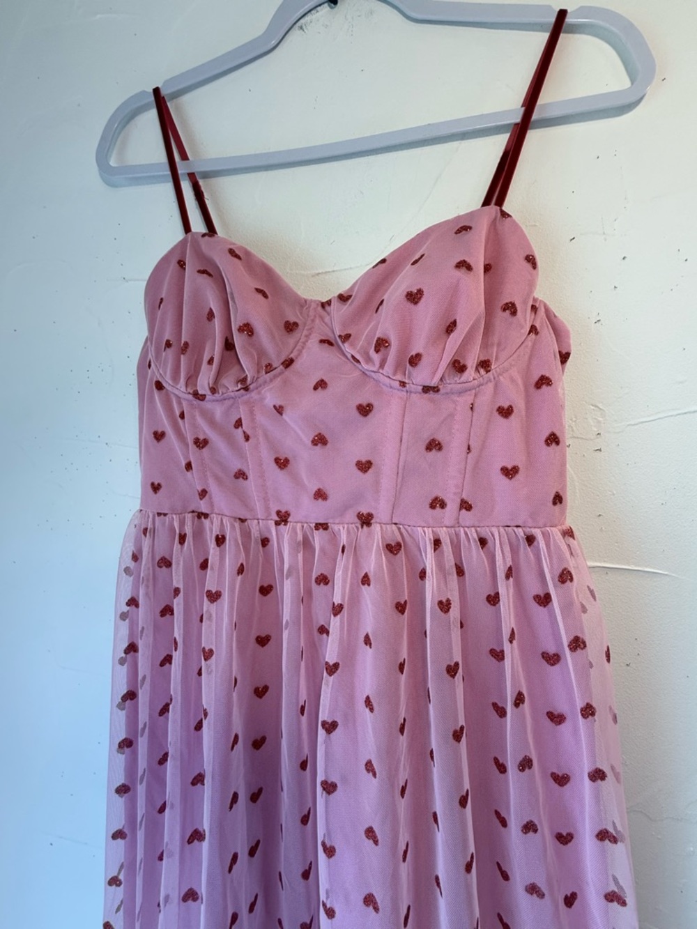 Betsey Johnson Pink Heart Print Midi Dress - Picture 5 of 13